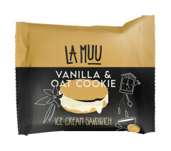 LA MUU Sandwich Vanillijäätis kaeraküpsistega, 75 g/140 ml 75g
