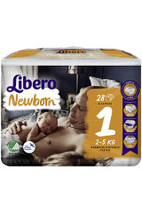 LIBERO Libero baby newborn teipmähkmed 2-5kg 28pcs
