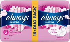 ALWAYS Higiēnas paketes Sensetive Super 16pcs