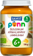 PÕNN Ökoloogiline Köögiviljapüree lambalihaga 6+ 190g