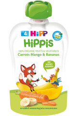 HIPP Ekologiška morkų, mangų ir bananu tyrelė HIPP nuo 4 men. 100g