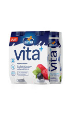 ALMA Jogurto gėrimas su avietėmis ir mėlynėmis be laktozės papildytas vitaminais B12 ir D 1.2% 400g