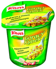 KNORR Greitai paruošiami makaronai KNORR, su sūrio ir grietinėlės padažu, puodelyje, 60 g 62g