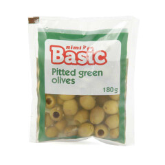 RIMI BASIC Rohelised oliivid kivideta 180g
