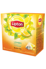 LIPTON Melnā tēja maisiņos Lemon 20x1.7 20pcs