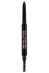 MAKEUP REVOLUTION Kulmupliiats Duo Brow Definer Dark Brown 1pcs