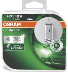 OSRAM Automobilinės lemputės OSRAM Ultra Life, H7, PX26d, 55 W, 2 vnt. 1pcs
