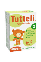 TUTTELI Tolesnio maitinimo pieno mišinys TUTTELI 2 nuo 6 mėn. 800g
