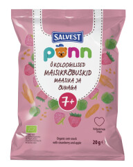 PÕNN Organic corn snack with strawberry and apple 7+ 20g