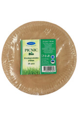 SMILE Cardboard plate 18 cm brown 25pcs