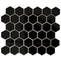 HEXAGON keraamiline mosaiik läki.must 32.5×28.1 1pcs
