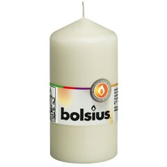 BOLSIUS Cilindrinė žvakė, kreminės sp., 12 x 6 cm 1pcs