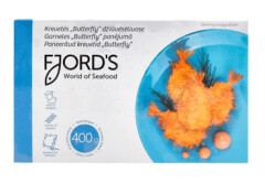 FJORD'S Šaldytos baltakojės blyškiosios krevetės Butterfly 400g