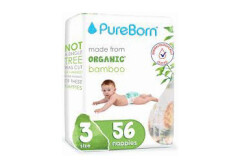 PURE BORN Autiņbiksītes S3 5,5-8 kg 56pcs