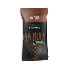 LA MUU Brownie ice cream in wafer cone, 100g/100ml, organic 100g