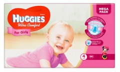 HUGGIES Sausk.HUGGIES UC GIRLS (4) 8-14kg,66vnt 66pcs