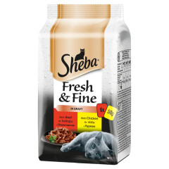 SHEBA Sheba pouch Fresh&Fine Mini Meat Selection in sauce 6x50g 300g