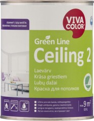VIVACO Lubų dažai VIVACOLOR GREEN LINE CEILING, matiniai, baltos sp., A bazė, 900 ml 0,9l