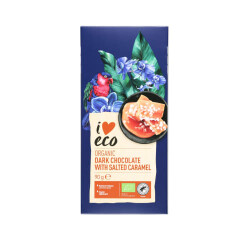 I LOVE ECO Ekol. juodasis šokoladas su sūria karamele 90g