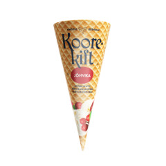 KOOREKIFT Ice cream with cranberry additive in waffle cone 65g
