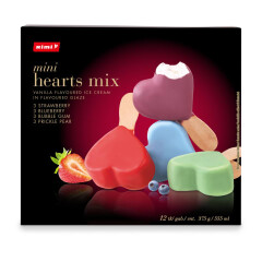 RIMI Jäätis mini hearts mix 12 tk 375g