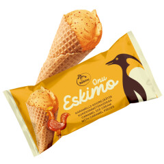 ONU ESKIMO Caramel cream ice cream with caramel pieces in waffle cone 0,08kg