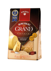 ROKIŠKIO GRAND Sūris kietas „ROKIŠKIO GRAND“ 37% rieb. s.m., 450 g. (ne < 12 mėn. nokinimas), suvenyrinė dėžutė 450g