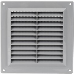 EUROPLAST Plastikinės ventiliacijos grotelės VR1515P, 150 x 150 mm, pilkos sp. 1pcs