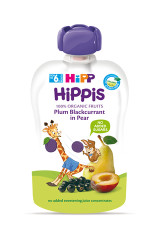 HIPP Ekologiška kriaušių, slyvų, juod. serbentų tyrelė "HIPP" nuo 4 mėn. 100g