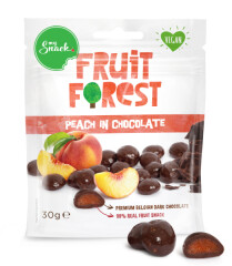 MYSNACK Real Fruit Peach Snack in Belgium Dark Chocolate 30g