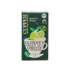 CUPPER Bio zaļā tēja maisiņos Laima un Ingvera 20x1.75 35g
