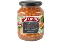 GLOBUS Ceptās pupiņas tomātu mērcē 400g
