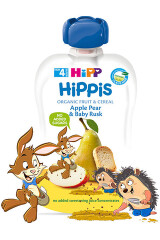 HIPPIS Ekol.obuolių ir kriaušių tyrelė HIPP su džiūvės.(4+mėn.) 100g