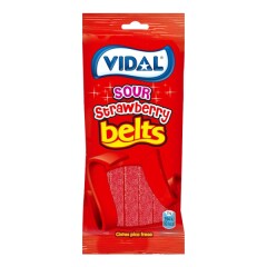 VIDAL VIDAL Sour Strawberry Belts 90 g /Guminukai 90g