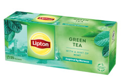 LIPTON Zaļā tēja maisiņos at piparmētru 25x1.3 32,5g