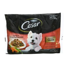 CESAR Cesar pouch 2xbeef,carrot 2xchicken,vegetables in sauce 4x100g 400g