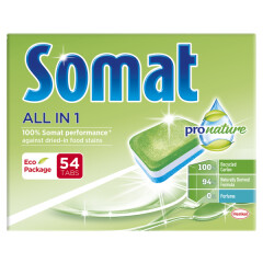 SOMAT Indaplovių tabletės SOMAT ALL IN 1 PRONATURE GREEN 54pcs