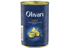 OLIVARI Zaļās olives ar citronu 300g