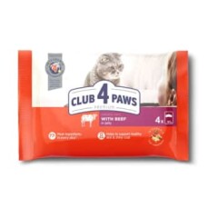 CLUB 4 PAWS Barība pieaugušiem kaķiem 4x85 340g