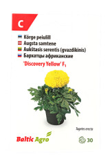 BALTIC AGRO Бархатцы африканские 'Discovery Yellow' 30 семян 1pcs