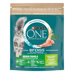 PURINA ONE Purina ONE Indoor Formula ar tītara gaļu barība pieaugušiem kaķiem 800g