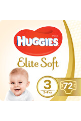 HUGGIES Sauskelnės HUGGIES ELITE SOFT 3 (5-9 kg) 72pcs