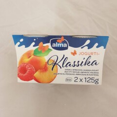 ALMA Virsiku-aprikoosi-vaarikajogurt 150g