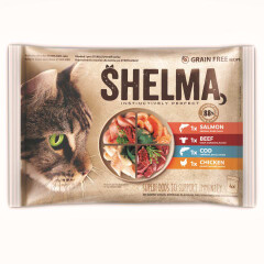 SHELMA Kassieine nelja lihaga 4x85g 340g