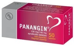 PANANGIN Panangin 158mg/140mg plėv.deng.tab. N50 (Gedeon Richter) 50pcs