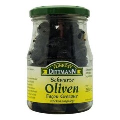 DITTMANN DITTMANN Mustad oliivid kuivmarinaadis 230g (klaas) 230g