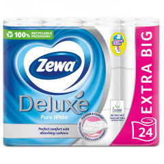ZEWA Tualetinis popierius ZEWA Deluxe Pure White, 3 sl., 24 vnt. 24pcs