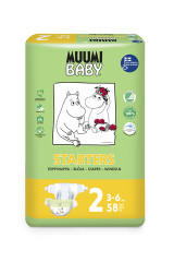 MUUMI Sausk.MUUMI BABY MINI (2) 3-6kg, 58vnt 60pcs