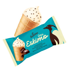 ONU ESKIMO Vanilla flavoured cream ice cream with chocolate pieces in waffle cup 0,065kg