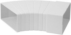 EUROPLAST PVC ventilatsioonikanali horisontaalne põlv Eiroplast 15-60°/110x55mm valge 1pcs